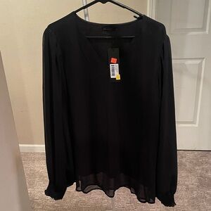 Mikarose Black Chiffon Blouse